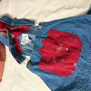 MANDAL BAY OVERALLS- DENIM/BANDANA PRINT